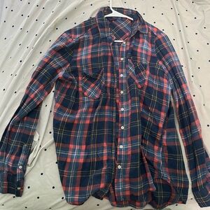 Pink and Blue Plaid Shirt